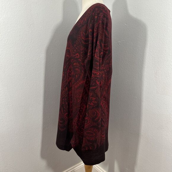 Soft Surroundings Top Womens Medium V Neck Nikita Paisley Tunic - Picture 4 of 12